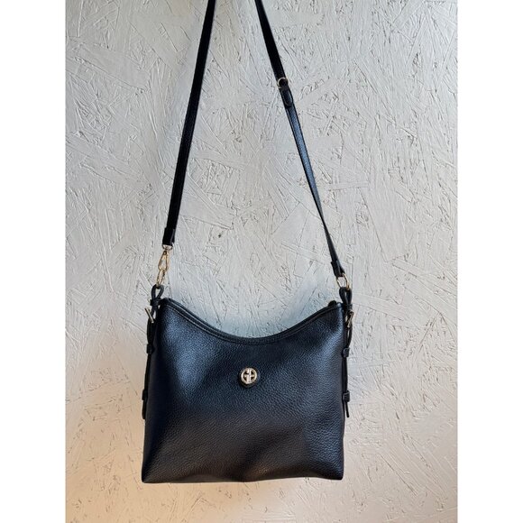 GIANI BERNINI Pebbled Soft medium women's shoulder crossbody bag - Black NEW! - Picture 5 of 16